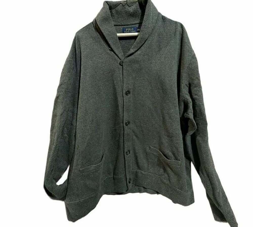 Polo Ralph Lauren Fleece Shawl Cardigan Size XXL Gray